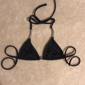 NWOT Teeny B black rhinestone bikini top